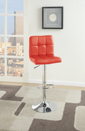 Bar Stool In Red, Chrome Red Leather