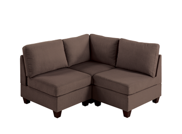 Modular Set 3Pc In Black Coffee Coffee Fabric