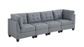 Modular Set 4Pc In Gray Gray Fabric