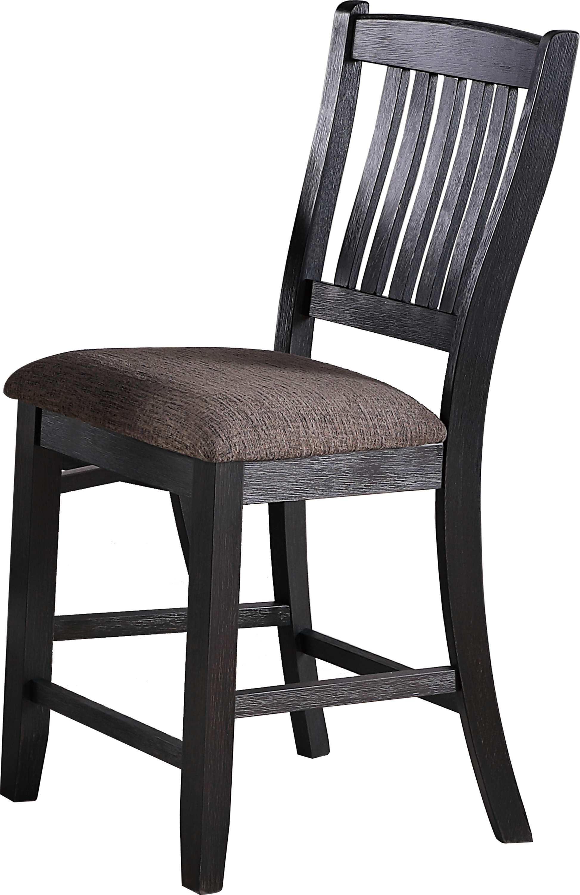 High Chair In Rustic Black Dark Gray Fabric