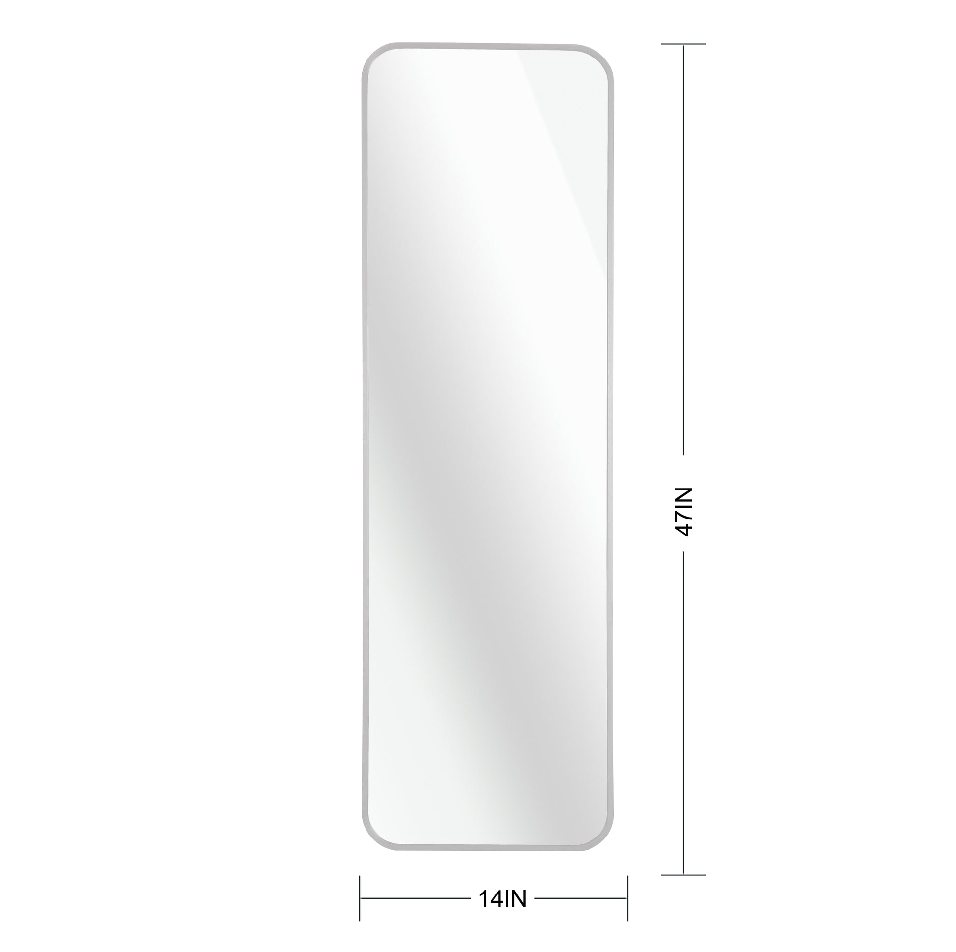 Silver 47 x 14IN Door mirror silver-modern-mdf+glass-aluminium alloy