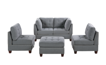 Modula Set 5Pc In Gray Gray Fabric