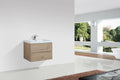 30'' Wall Mounted Bathroom Vanity In Natural Wood Natural Wood Mdf