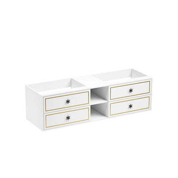 72*23*21in Wall Hung Doulble Sink Bath Vanity Cabinet white-abs+steel(q235)+wood+pvc