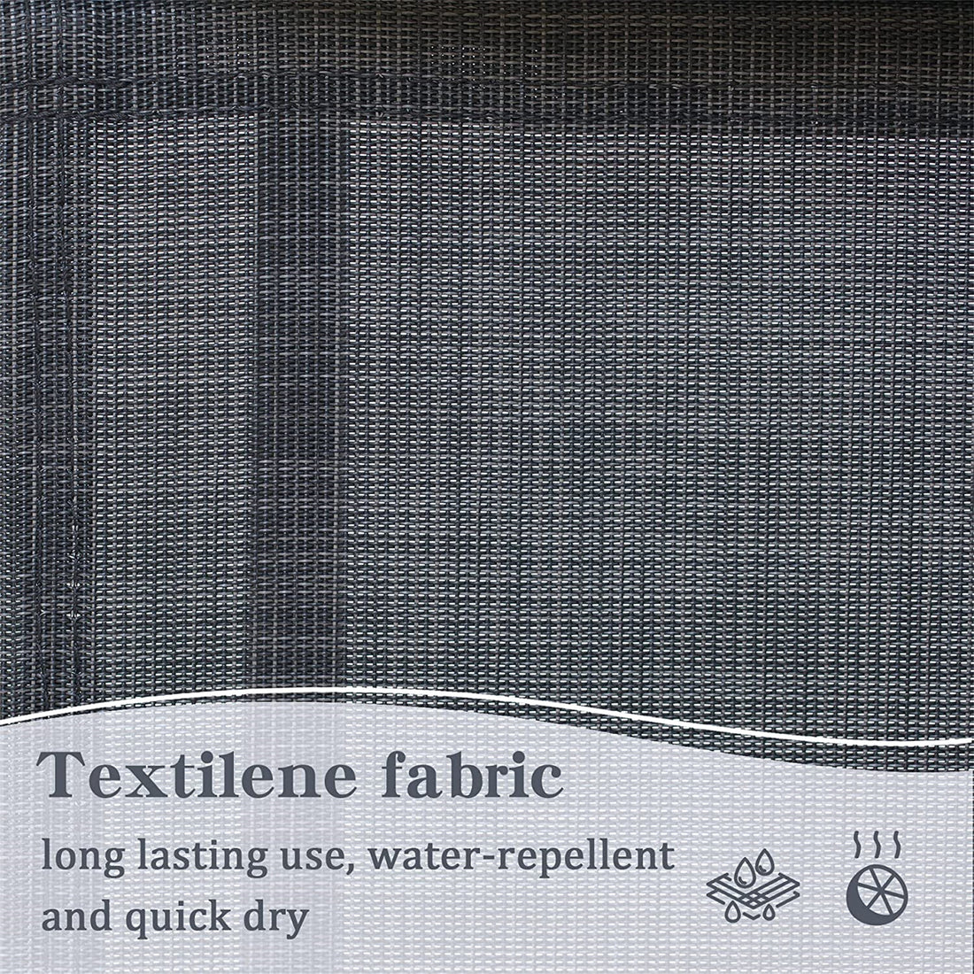 Outdoor Patio Bistro Set Of 2, C Spring Motion Chair, All Weather Conversation Armchair With Ottoman & Quick Dry Textile For Porch,Deck,Yard,Garden,Lawn 1 Chair 1 Ottoman Dark Gray Metal