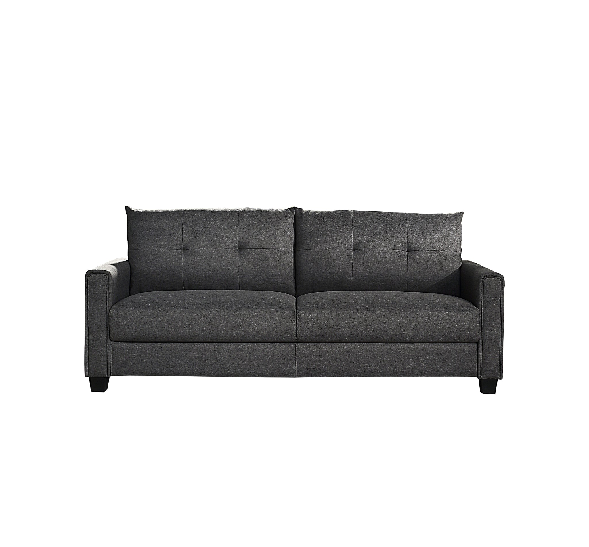 Linen Fabric Upholstery sofa Tufted Cushions Easy dark grey-wood-primary living space-soft-american