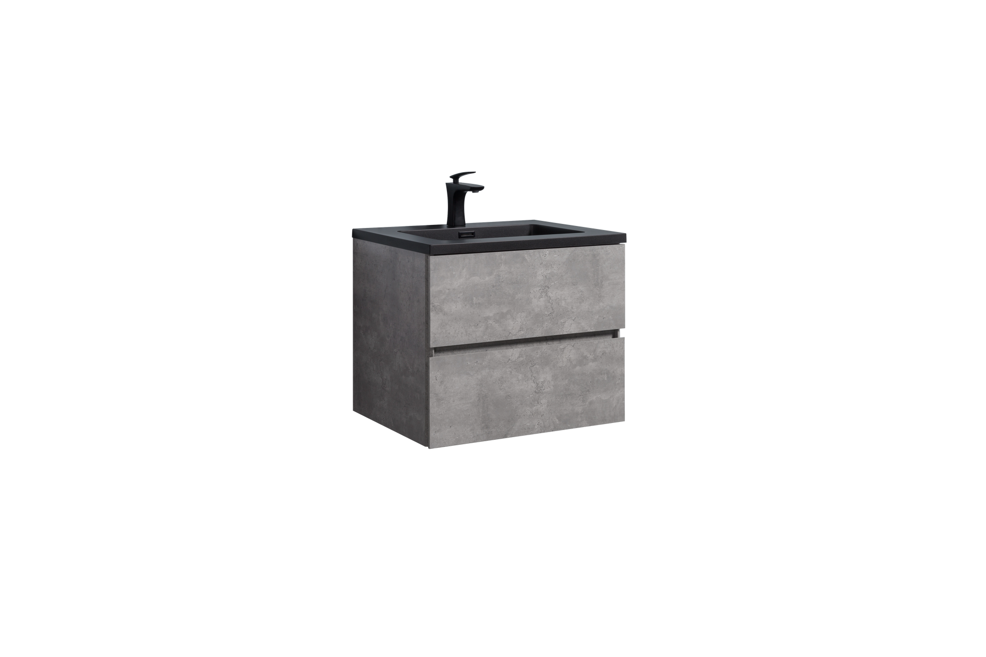 23.5'' Vanity Base Only, Wall Mounted Bathroom Vanity Base Only In Ash Gray, No Countertop Included Gray Melamine