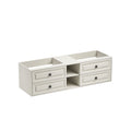 72*23*21in Wall Hung Doulble Sink Bath Vanity Cabinet khaki-abs+steel(q235)+wood+pvc