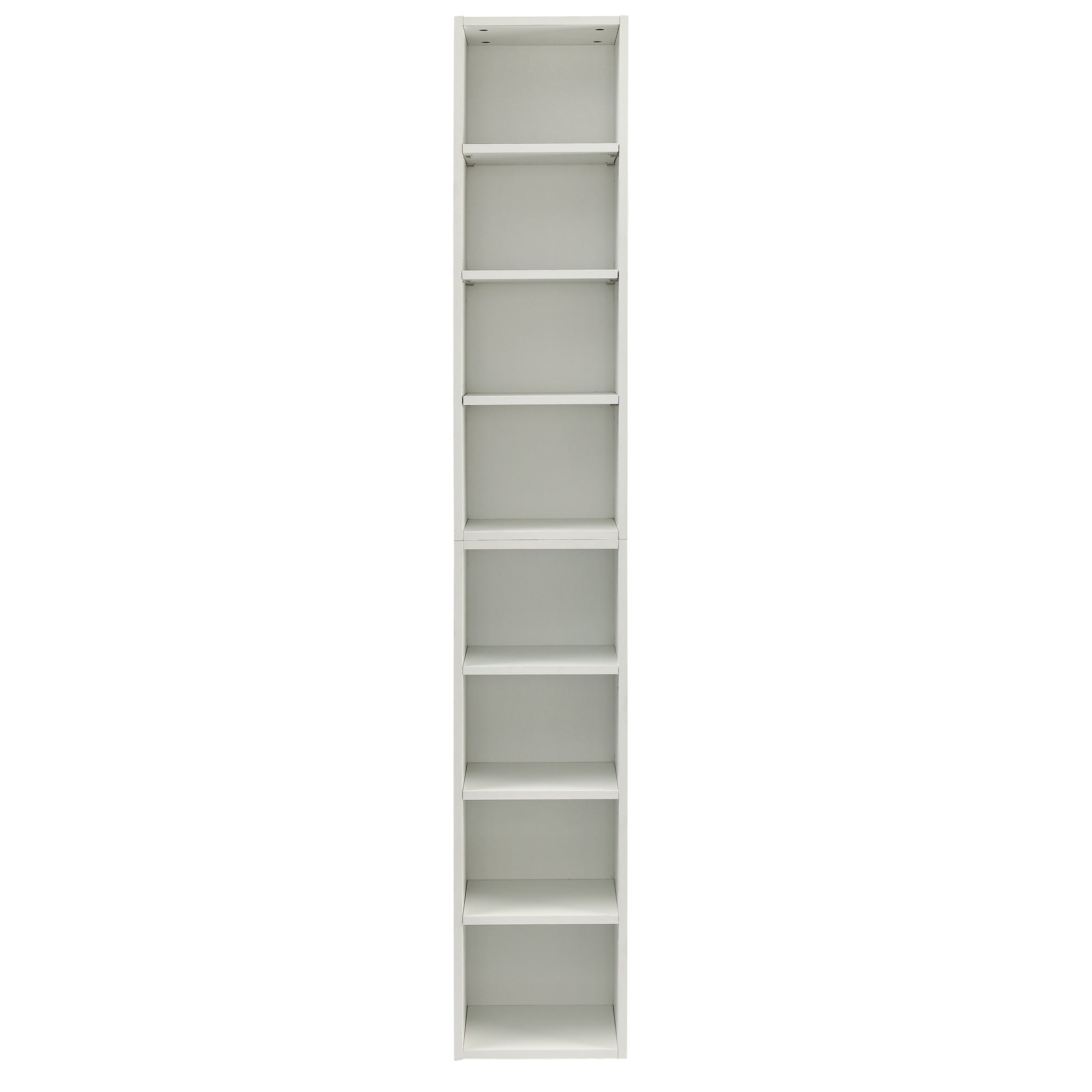 8 Tier Media Tower Rack, Cd Dvd Slim Storage Cabinet With Adjustable Shelves, Tall Narrow Bookcase Display Bookshelf For Home Office,Multi Functional Double Decker Bookcase 5 Or More Shelves White Adjustable Shelves Mdf