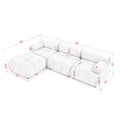 Modular Sectional Sofa, Button Tufted Designed And Diy Combination,L Shaped Couch With Reversible Ottoman, Ivory Teddy Fabric Ivory Polyester Wood Soft Tight Back Eucalyptus Pillow Top Arms Foam Spring