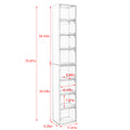 8 Tier Media Tower Rack, Cd Dvd Slim Storage Cabinet With Adjustable Shelves, Tall Narrow Bookcase Display Bookshelf For Home Office,Multi Functional Double Decker Bookcase 5 Or More Shelves Walnut Adjustable Shelves Mdf