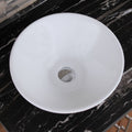 Ceramic Round Above Counter White Bathroom Sink Art Basin Bab217Mowh Gloss White Ceramic