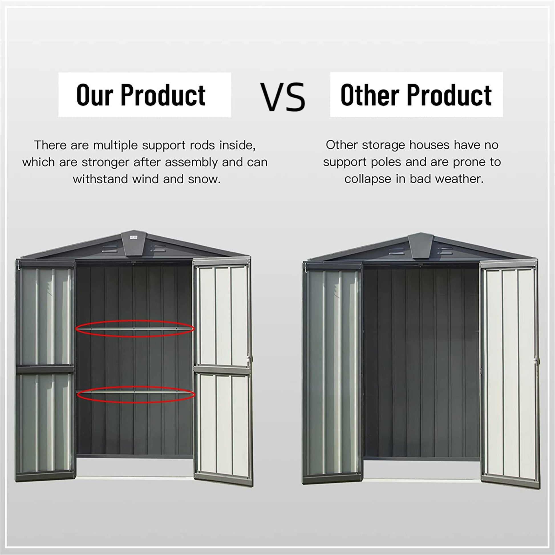 Outdoor Storage Shed 6.5'X 4.2', Metal Garden Shed For Bike, Trash Can, Tools, Lawn Mowers,Galvanized Steel Outdoor Storage Cabinet With Lockable Door For Backyard, Patio, Lawn 6.5X4.2Ft, Black Black Metal