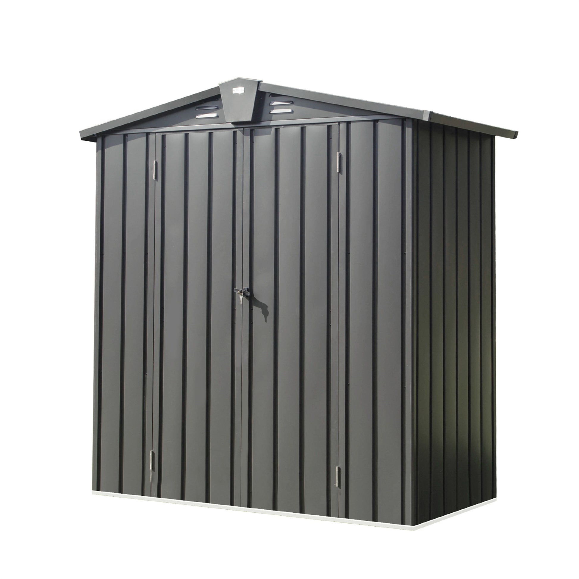 Outdoor Storage Shed 5.7X3 Ft,Metal Outside Sheds&Outdoor Storage Galvanized Steel,Tool Shed With Lockable Double Door For Patio,Backyard,Garden,Lawn 5.7X3Ft, Black Black Metal