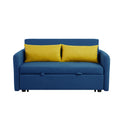 Twins Sofa Bed Blue Fabric Retro Blue Foam Fabric