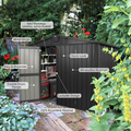 Outdoor Storage Shed 8.2'X 6.2', Metal Garden Shed For Bike, Trash Can, Galvanized Steel Outdoor Storage Cabinet With Lockable Door For Backyard, Patio, Lawn 8.2X6.2Ft, Black Black Metal