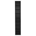 8 Tier Media Tower Rack, Cd Dvd Slim Storage Cabinet With Adjustable Shelves, Tall Narrow Bookcase Display Bookshelf For Home Office,Multi Functional Double Decker Bookcase 5 Or More Shelves Black Adjustable Shelves Mdf