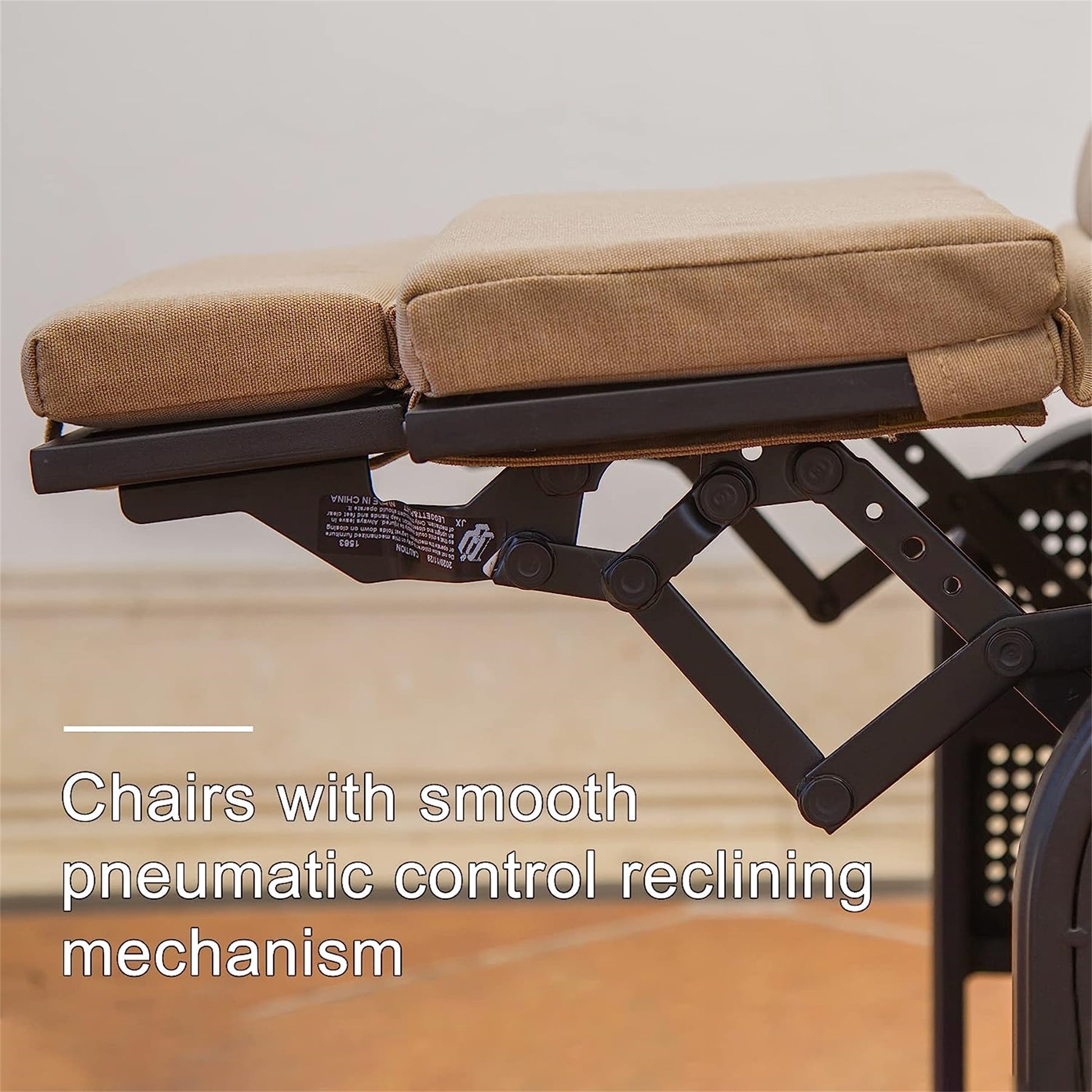 Patio Recliner Chair With Cushions,Outdoor Adjustable Lounge Chair,Reclining Patio Chairs With Strong Extendable Metal Frame For Reading,Garden,Lawn Khaki, 1 Chair Khaki Metal