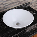 Ceramic Round Above Counter White Bathroom Sink Art Basin Bab217Mowh Gloss White Ceramic