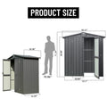 Outdoor Storage Shed 5.7X3 Ft,Metal Outside Sheds&Outdoor Storage Galvanized Steel,Tool Shed With Lockable Double Door For Patio,Backyard,Garden,Lawn 5.7X3Ft, Black Black Metal