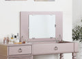 Bedroom Vanity Set W Stool Open Up Mirror Storage Space Drawers Rubber Wood Ring Pull Handles Rose Gold Color Vanity Rose Gold Bedroom Traditional Poplar Rubber Wood