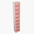 8 Tier Media Tower Rack, Cd Dvd Slim Storage Cabinet With Adjustable Shelves, Tall Narrow Bookcase Display Bookshelf For Home Office,Multi Functional Double Decker Bookcase 5 Or More Shelves Pink Adjustable Shelves Mdf