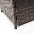 28Inch Wicker Square Fire Pit Table Black Brown Rattan