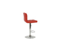 Bar Stool In Red, Chrome Red Leather