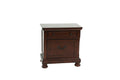 Nightstand In Antique Cherry Dark Brown Wood