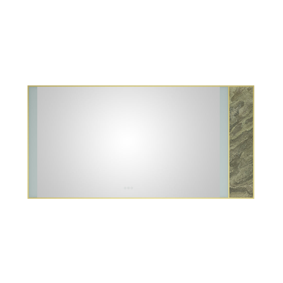 72X 36Inch Led Mirror Bathroom Vanity Mirror With Back Light, Wall Mount Anti Fog Memory Large Adjustable Vanity Mirrornatural Stone Decoration Decoration Follows Led Changes Gold Aluminium