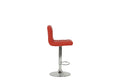 Bar Stool In Red, Chrome Red Leather