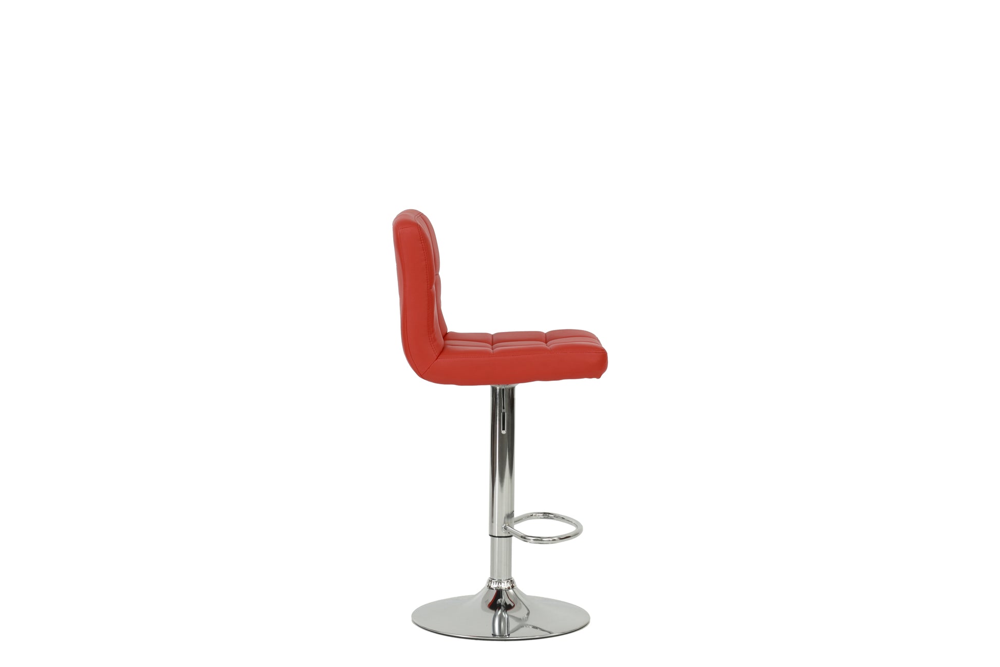 Bar Stool In Red, Chrome Red Leather