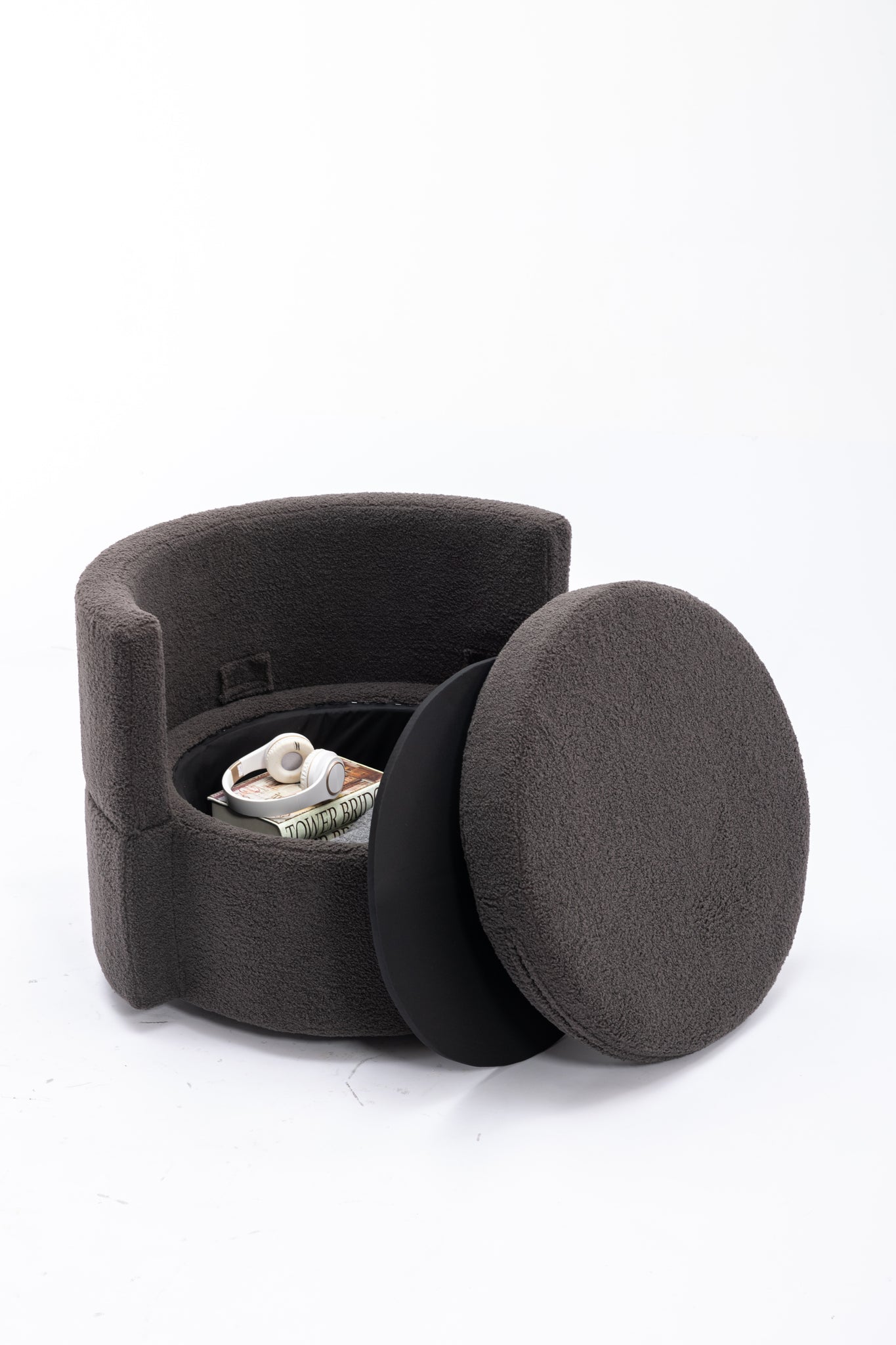 Swivel And Storage Chair For Living Room,Dark Gray dark gray-white-primary living
