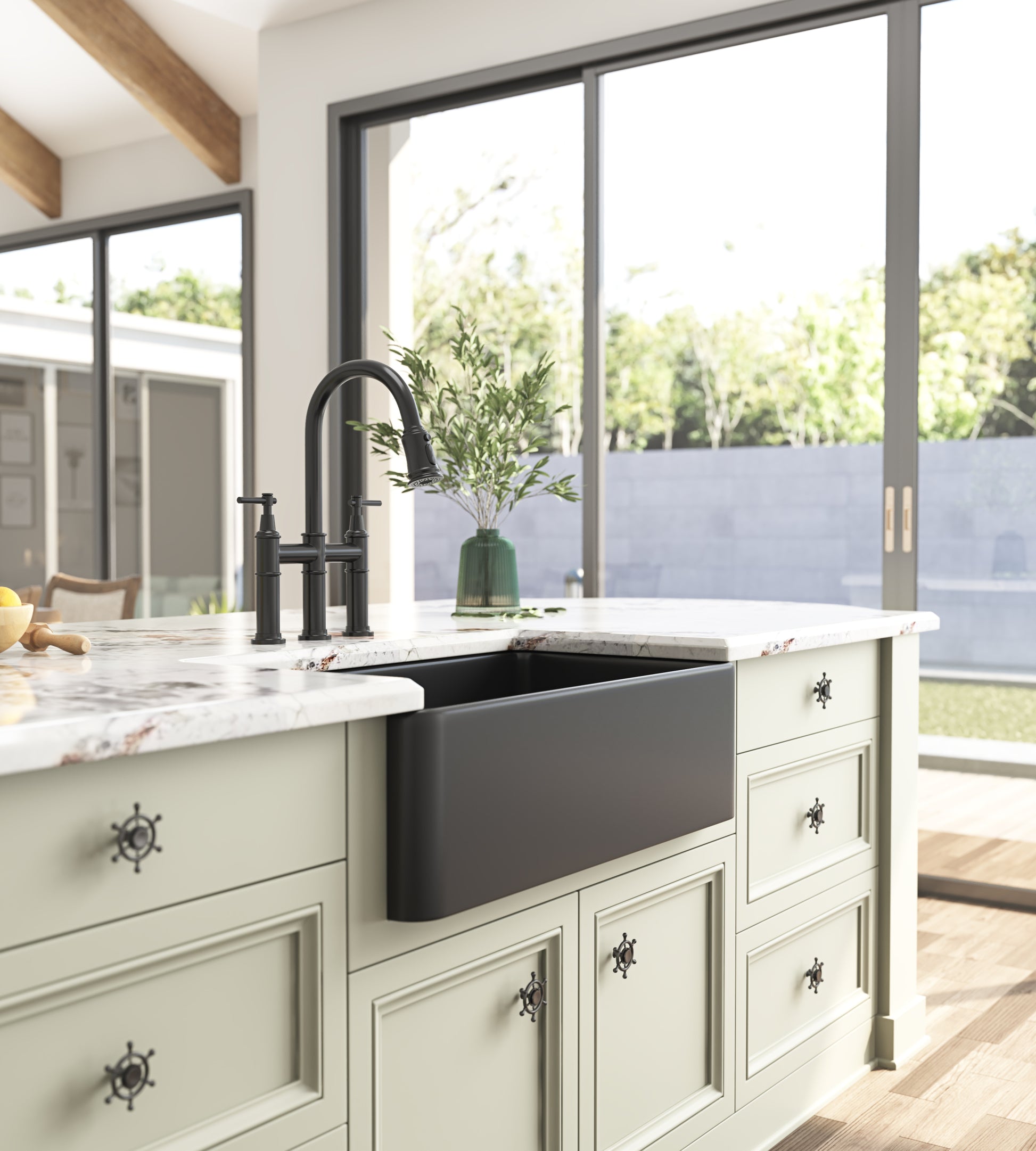 Inch White Farmhouse Sink Deep Apron Sink Undermount Farmhouse Kitchen Sink Single Farm Sink Matt Black Fireclay