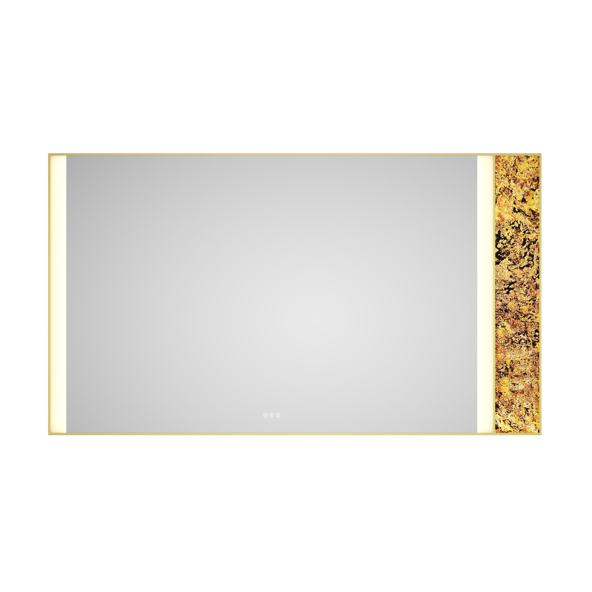 84X 48Inch Led Mirror Bathroom Vanity Mirror With Back Light, Wall Mount Anti Fog Memory Large Adjustable Vanity Mirrornatural Stone Decoration Decoration Follows Led Changes Gold Aluminium