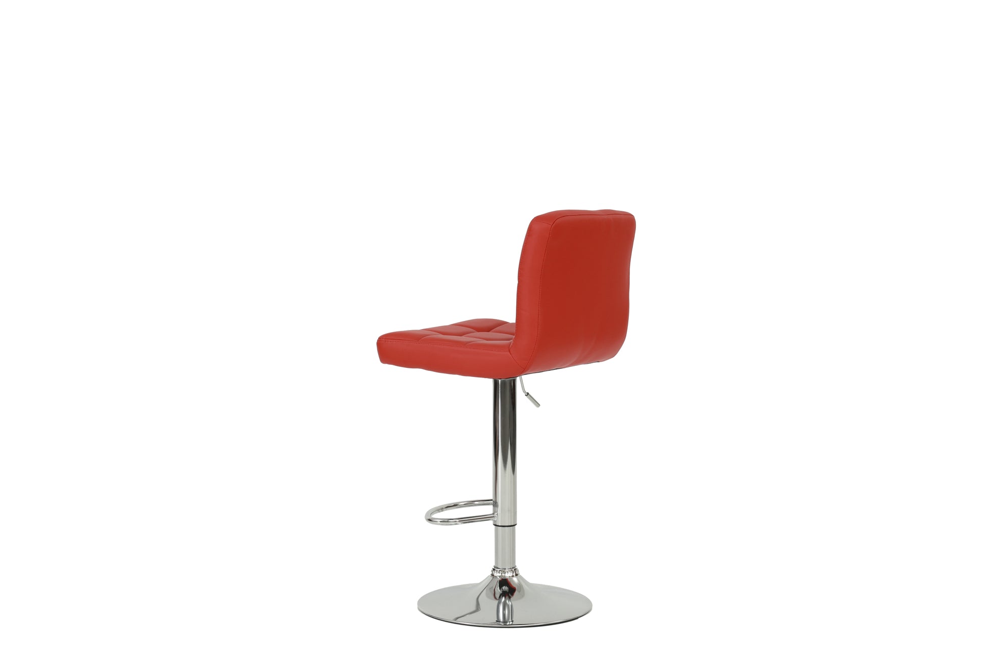 Bar Stool In Red, Chrome Red Leather