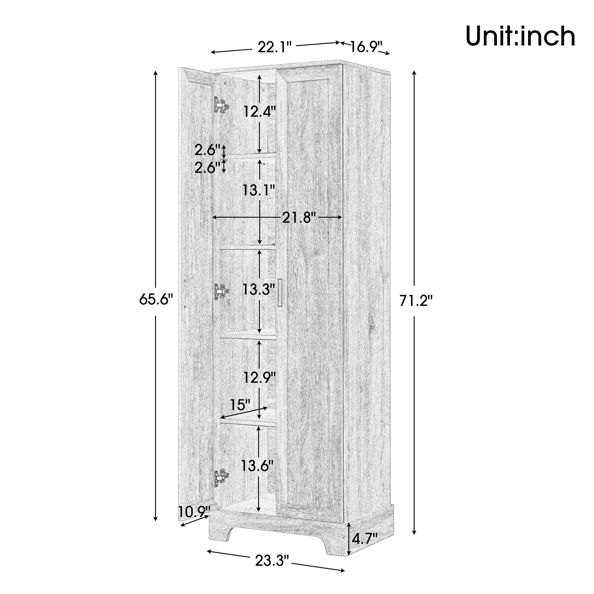 Storage Cabinet With Two Doors For Bathroom, Office, Adjustable Shelf, Mdf Board, Brown Old Sku:Wf302824Aad Brown Mdf