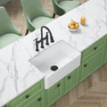 Farmhouse Apron Front White Ceramic Kitchen Sink White Fireclay