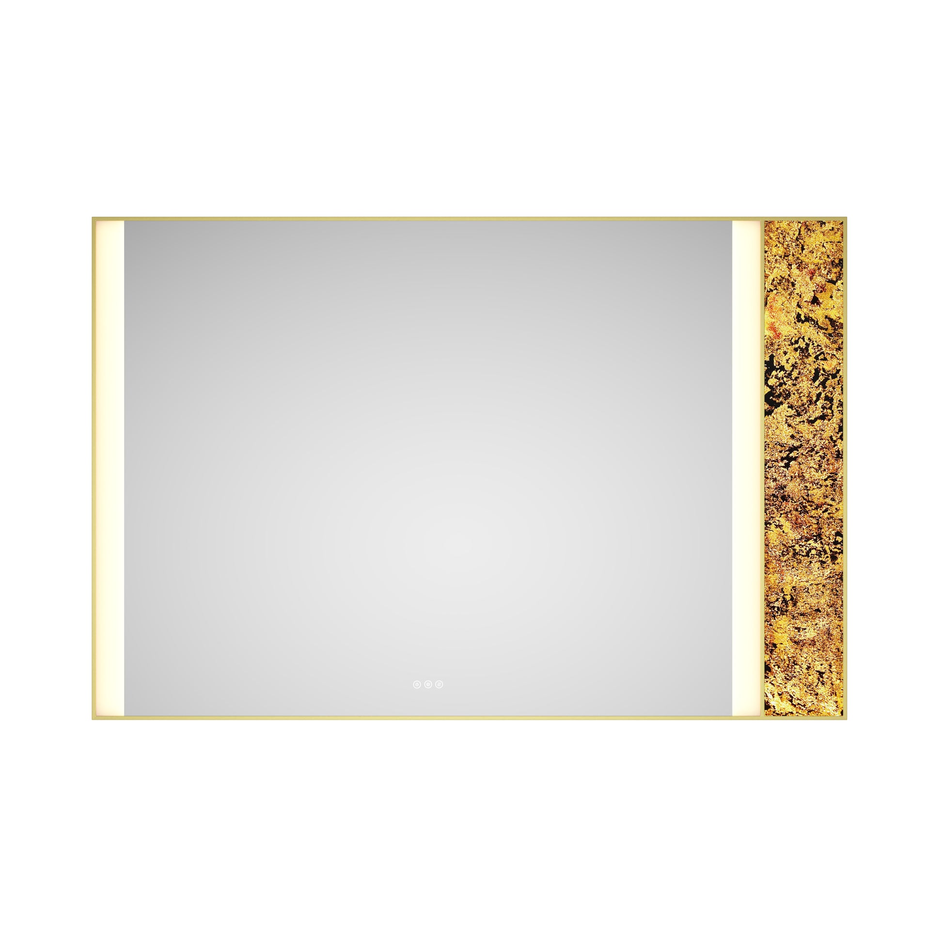 72X 48Inch Led Mirror Bathroom Vanity Mirror With Back Light, Wall Mount Anti Fog Memory Large Adjustable Vanity Mirrornatural Stone Decoration Decoration Follows Led Changes Gold Aluminium