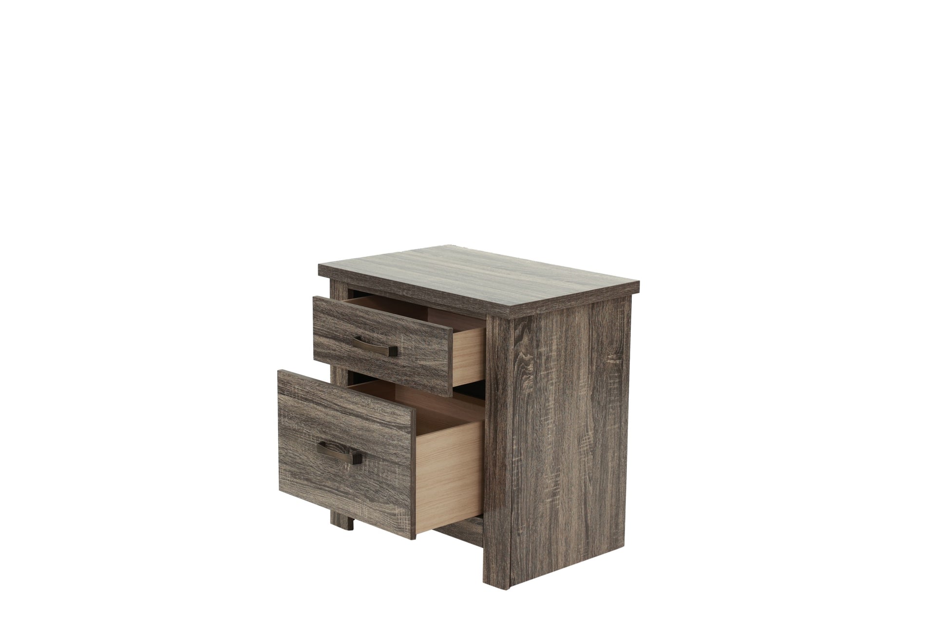 Nightstand In Gray Oak Brown Gray Wood