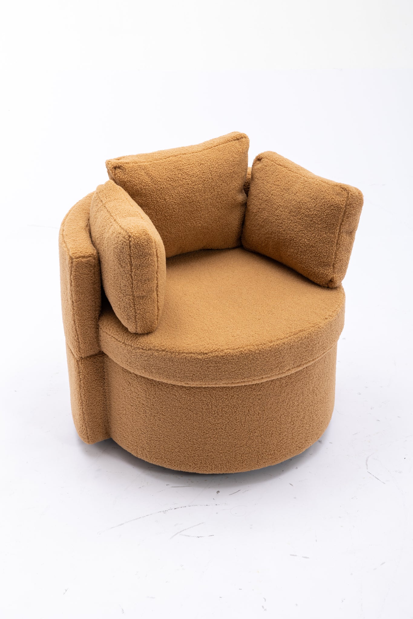 Swivel And Storage Chair For Living Room,Brown brown-white-primary living space-modern-foam-wool