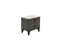 Nightstand In Dark Gray Oak Rustic Accents Dark Gray Wood