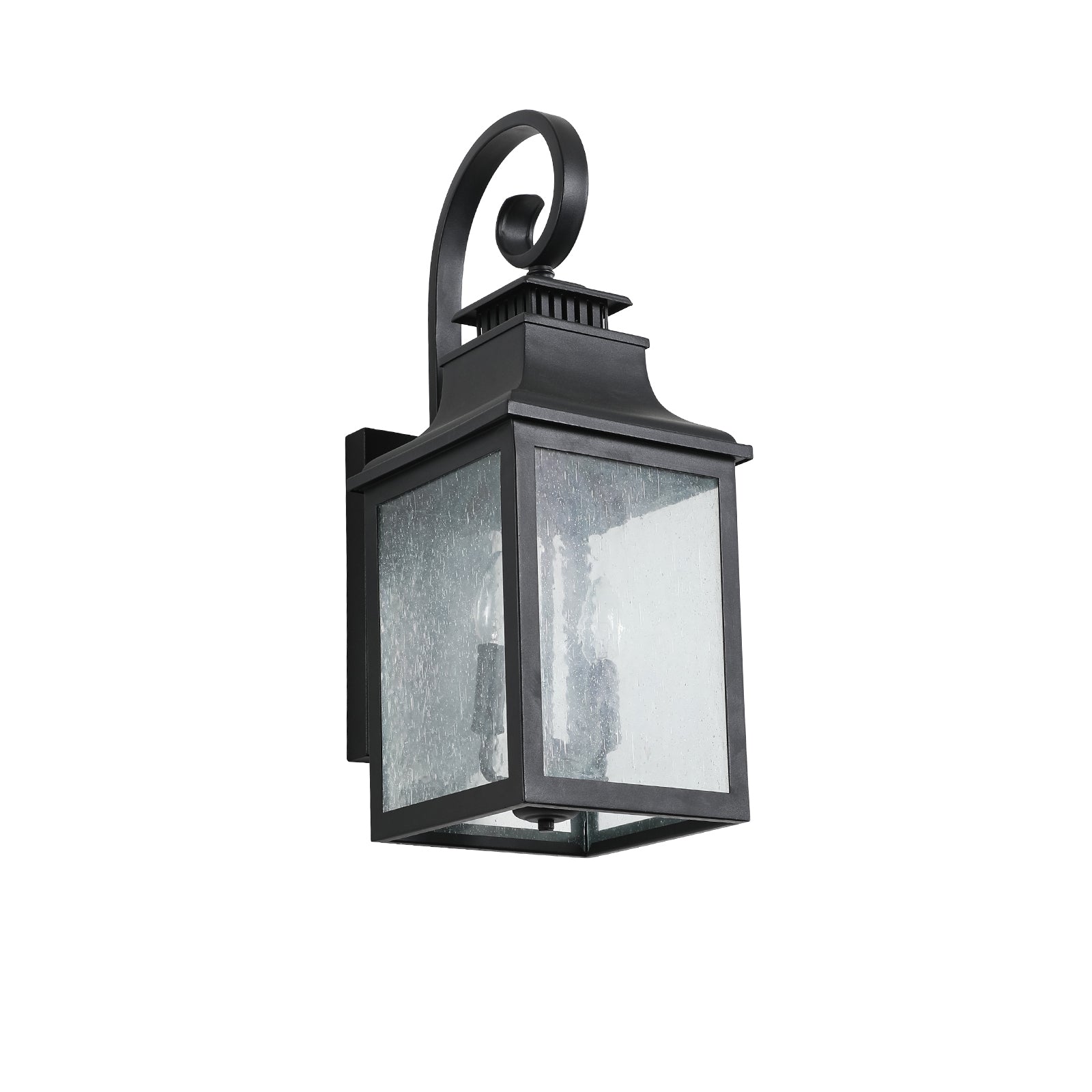 Large Outdoor Wall Lamps With Glass Supports Multiple Types Of Light Bulbs 1 Pack Black Modern Glass Aluminium