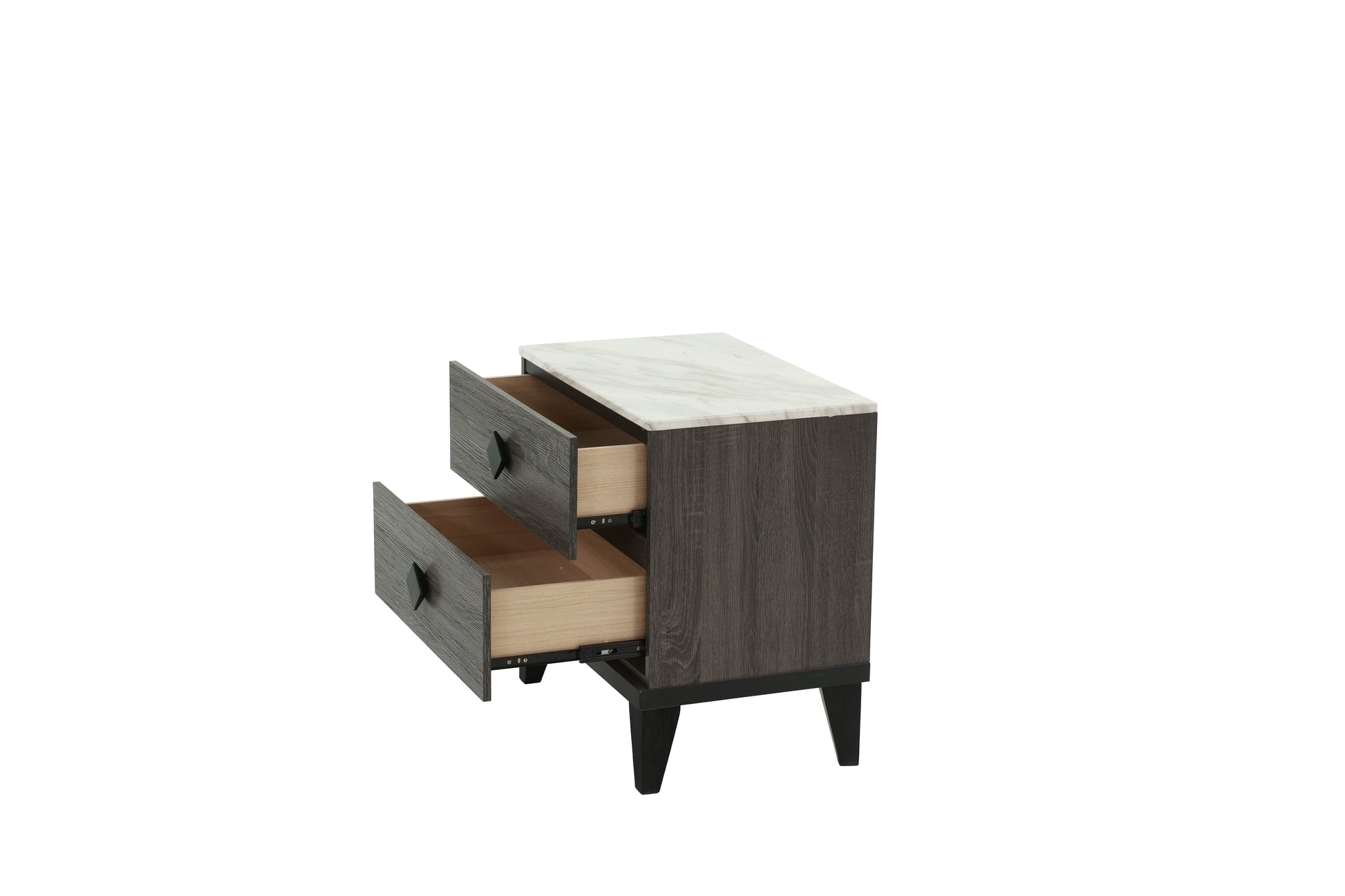 Nightstand In Dark Gray Oak Rustic Accents Dark Gray Wood