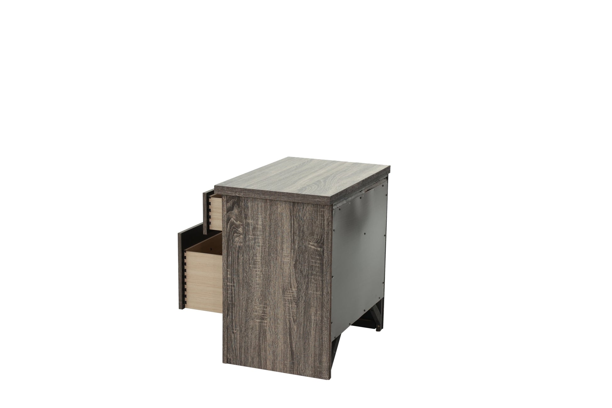 Nightstand In Gray Oak Brown Gray Wood