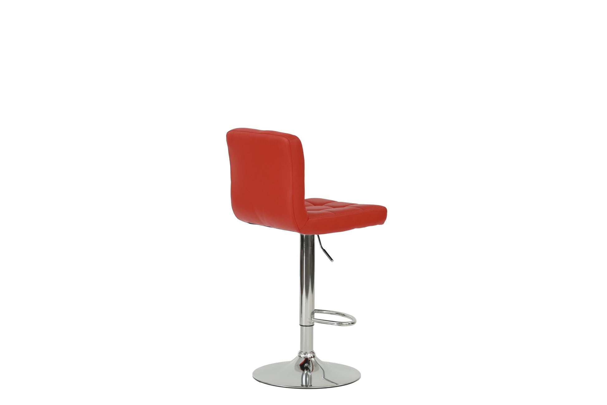 Bar Stool In Red, Chrome Red Leather