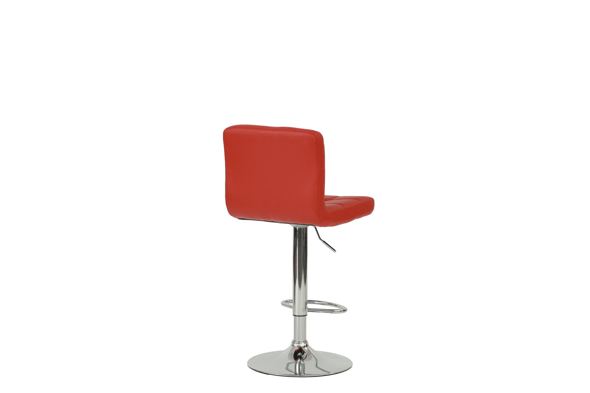 Bar Stool In Red, Chrome Red Leather