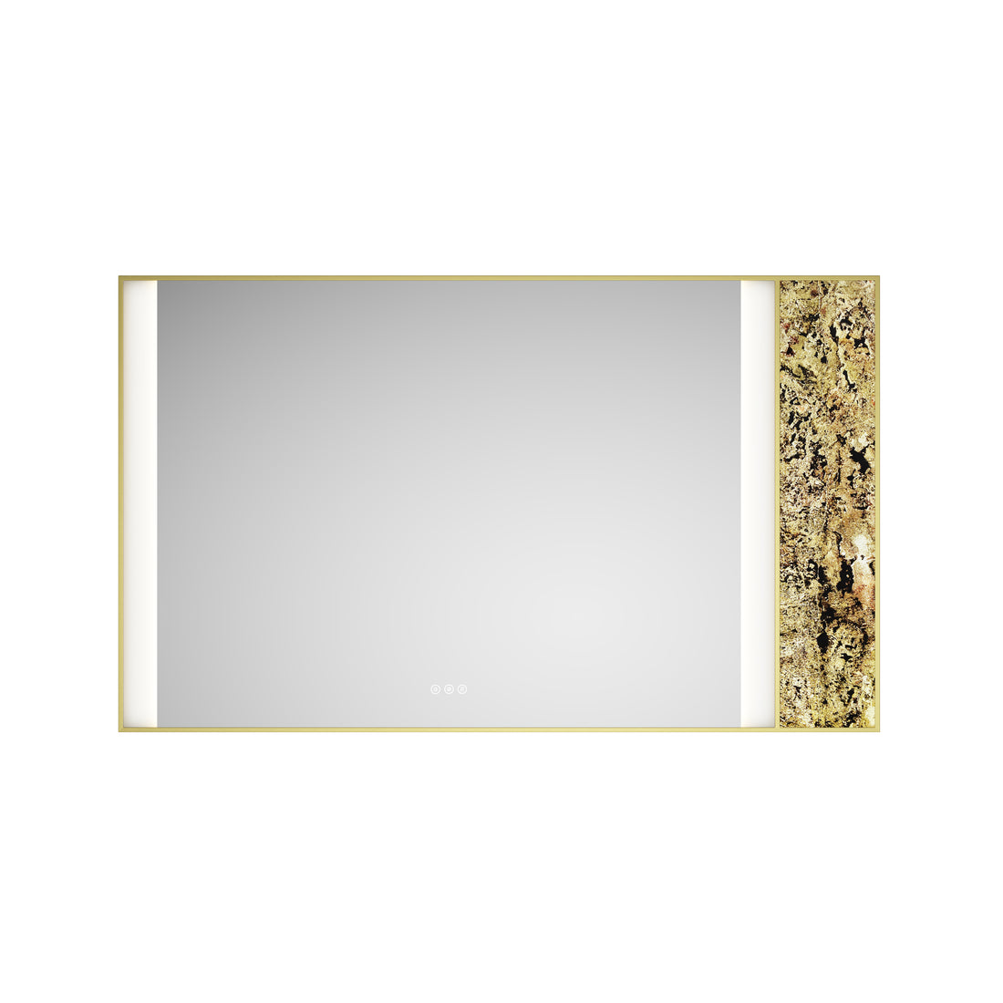 60 X 36Inch Led Mirror Bathroom Vanity Mirror With Back Light, Wall Mount Anti Fog Memory Large Adjustable Vanity Mirrornatural Stone Decoration Decoration Follows Led Changes Gold Aluminium