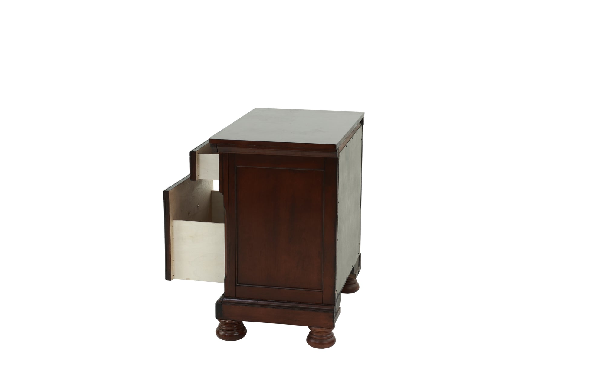 Nightstand In Antique Cherry Dark Brown Wood