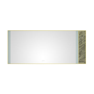 84X 36Inch Led Mirror Bathroom Vanity Mirror With Back Light, Wall Mount Anti Fog Memory Large Adjustable Vanity Mirror Natural Stone Decoration Decoration Follows Led Changes Gold Aluminium